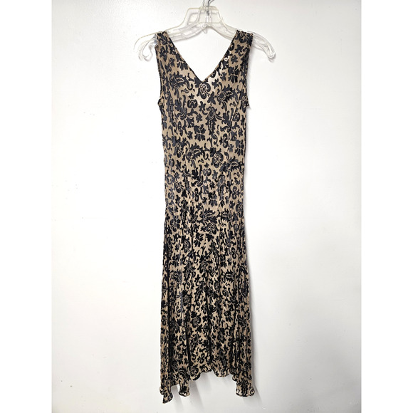 Vtg 2pc Midi Dress 10 Romantic Fairy Grunge Whimsygoth Cowl Neck Burnout Flaw - Picture 2 of 16